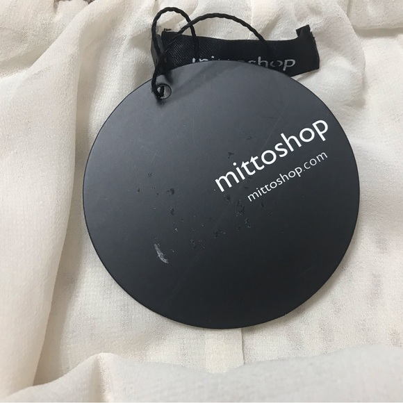 Mittoshop Women Casual Chiffon Mini Skirt Size L Ivory Tiered Short Pull On New - Picture 3 of 7